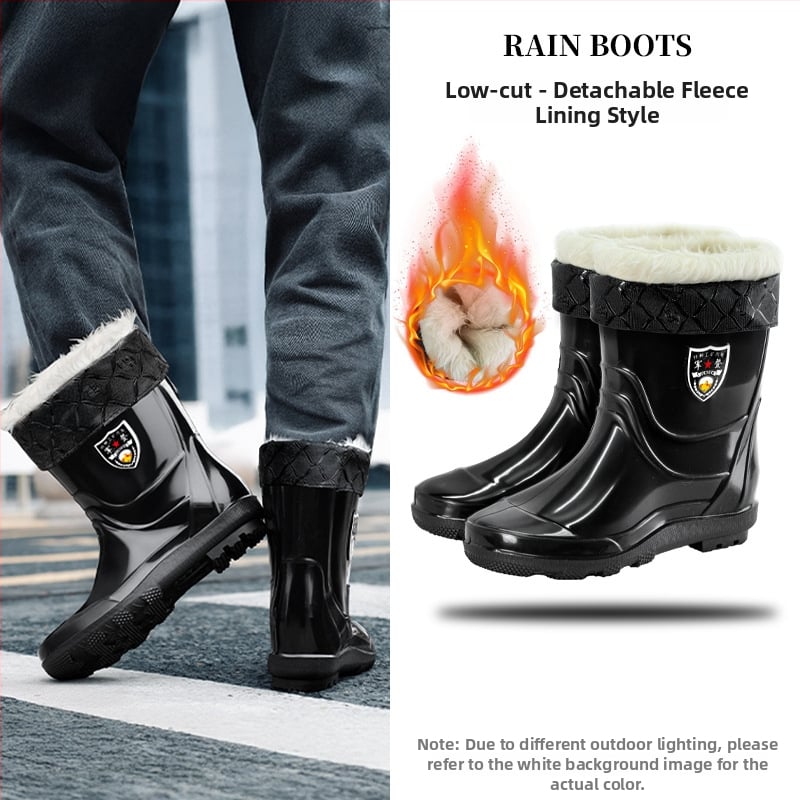 Дъждовни работни ботуши за защита: PVC горна част, висок вал, пластмасова подметка; противохлъзгащи, топли и износоустойчиви