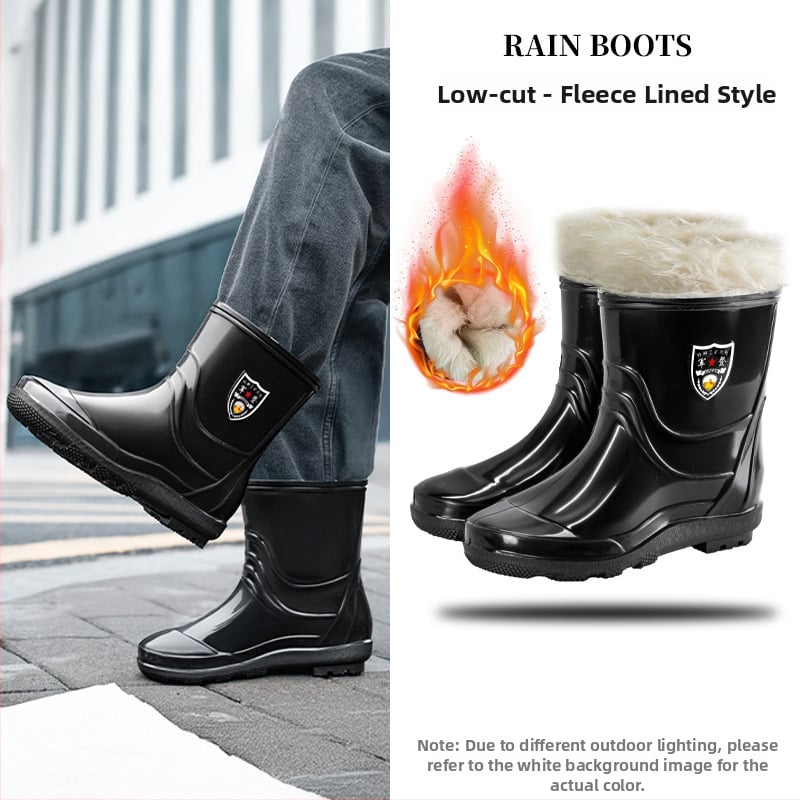 Дъждовни работни ботуши за защита: PVC горна част, висок вал, пластмасова подметка; противохлъзгащи, топли и износоустойчиви