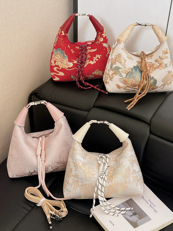 DIY materijalna torba, novi nacionalni stil PU kanta torba sa zatvaračem i skrivenim džepom