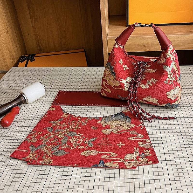 DIY materijalna torba, novi nacionalni stil PU kanta torba sa zatvaračem i skrivenim džepom