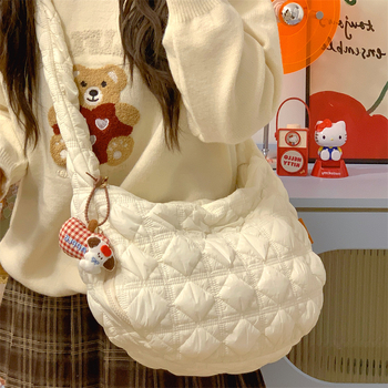 Nylon torba za pazuh s balonastim plisiranim oblikom knedle, poliester podstava, unutarnja džep sa zatvaračem