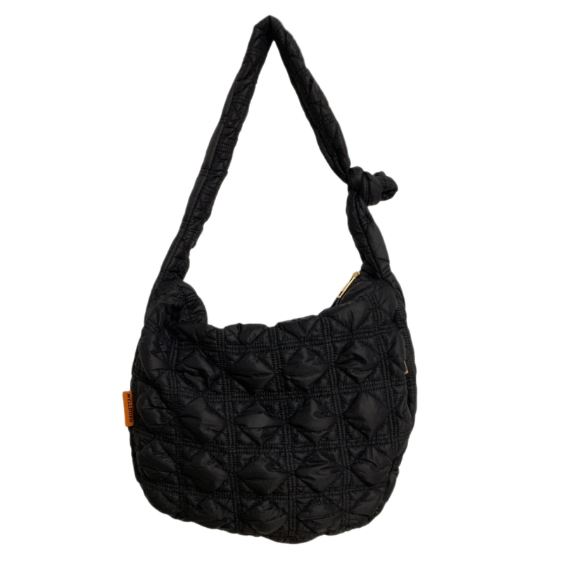 Nylon torba za pazuh s balonastim plisiranim oblikom knedle, poliester podstava, unutarnja džep sa zatvaračem