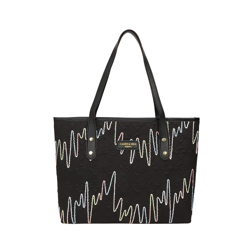 Чанта-кофа за жени — урбанистичен стил, полиестерно-памучен материал, цип за затваряне, хоризонтално квадратна форма, вътрешни джобове за телефон, документи и камера