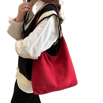 Унисексов велурена Tote чанта за пътуване, зимна колекция 2025, магнитно закопчаване, подплата от велур