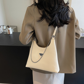 Чанта за рамо Tote PU, градски стил, хоризонтална квадратна форма, ципово затваряне, вътрешен джоб с цип