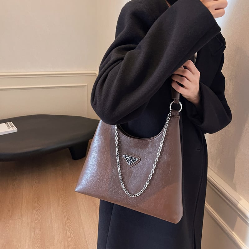 Чанта за рамо Tote PU, градски стил, хоризонтална квадратна форма, ципово затваряне, вътрешен джоб с цип