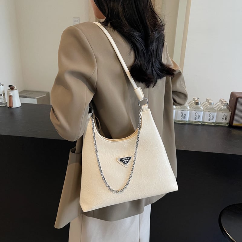 Чанта за рамо Tote PU, градски стил, хоризонтална квадратна форма, ципово затваряне, вътрешен джоб с цип