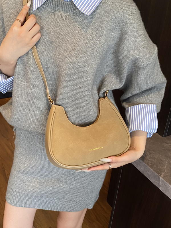 PU kožna saddle torba u obliku polumjeseca, unisex, crossbody remen, jesen 2025