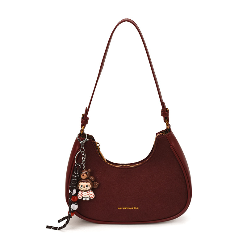 PU kožna saddle torba u obliku polumjeseca, unisex, crossbody remen, jesen 2025