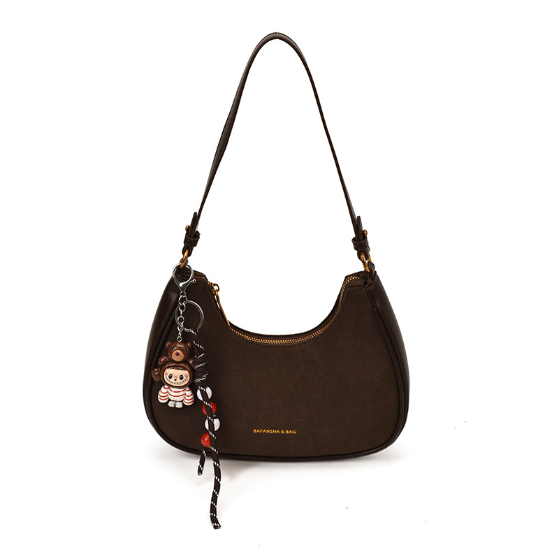 PU kožna saddle torba u obliku polumjeseca, unisex, crossbody remen, jesen 2025