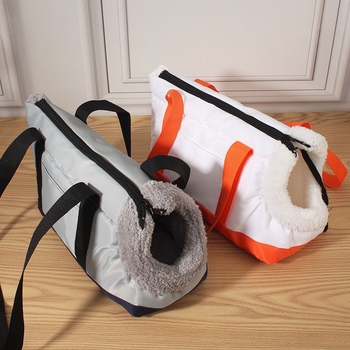 Geantă pentru animale de companie cu curea, pentru câini și pisici, căptușeală pufoasă de iarnă din material textil