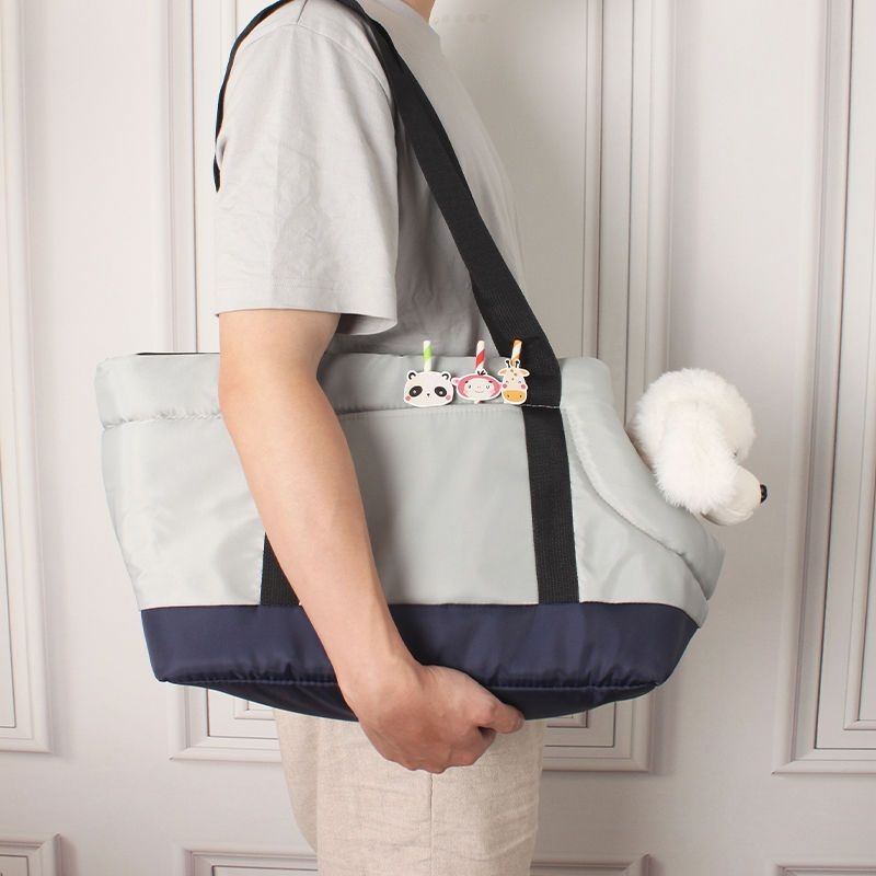 Geantă pentru animale de companie cu curea, pentru câini și pisici, căptușeală pufoasă de iarnă din material textil