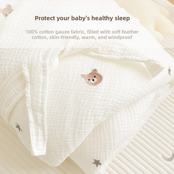 Νεογέννητο πάπλωμα αγκαλιάς από 100% βαμβάκι, παχυνόμενο για φθινοπωρινό-χειμερινό, ελαφρύ πολυτελές στυλ, 500–800 g