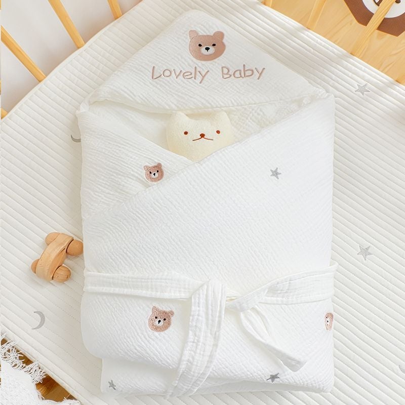 Νεογέννητο πάπλωμα αγκαλιάς από 100% βαμβάκι, παχυνόμενο για φθινοπωρινό-χειμερινό, ελαφρύ πολυτελές στυλ, 500–800 g