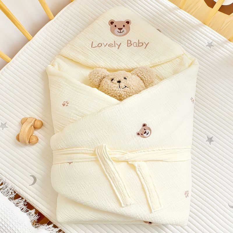 Νεογέννητο πάπλωμα αγκαλιάς από 100% βαμβάκι, παχυνόμενο για φθινοπωρινό-χειμερινό, ελαφρύ πολυτελές στυλ, 500–800 g