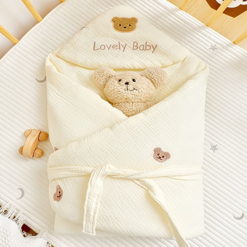 Νεογέννητο πάπλωμα αγκαλιάς από 100% βαμβάκι, παχυνόμενο για φθινοπωρινό-χειμερινό, ελαφρύ πολυτελές στυλ, 500–800 g