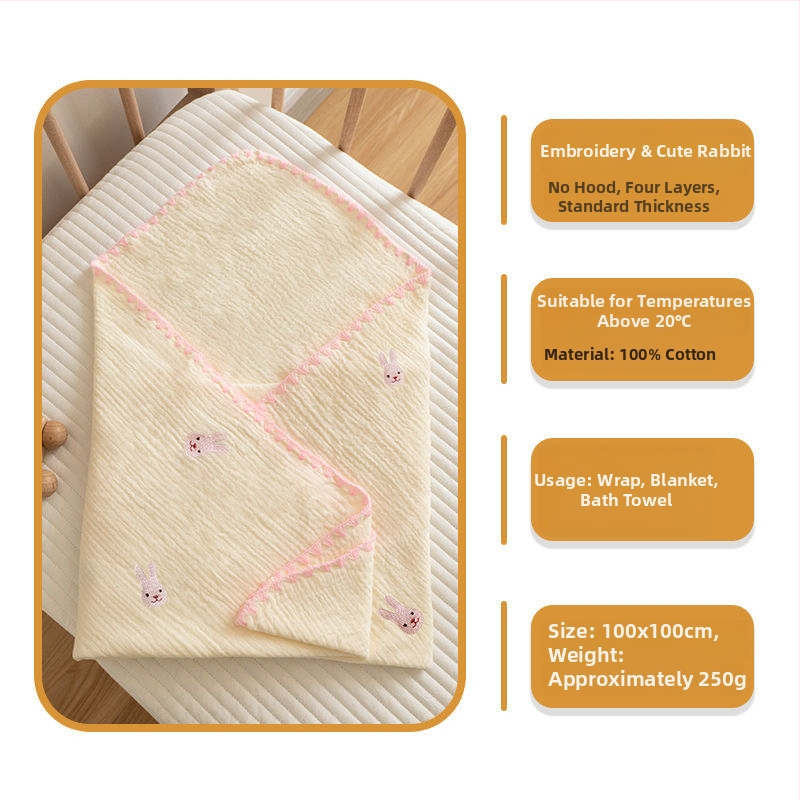 Νεογέννητο πάπλωμα αγκαλιάς από 100% βαμβάκι, παχυνόμενο για φθινοπωρινό-χειμερινό, ελαφρύ πολυτελές στυλ, 500–800 g