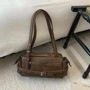 Torba ispod pazuha, PU materijal, Boston stil, jesen-zima 2025, Nylon podstava, zatvaranje zipom