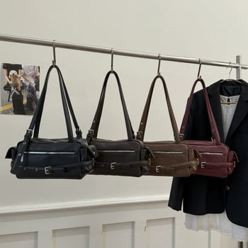 Torba ispod pazuha, PU materijal, Boston stil, jesen-zima 2025, Nylon podstava, zatvaranje zipom