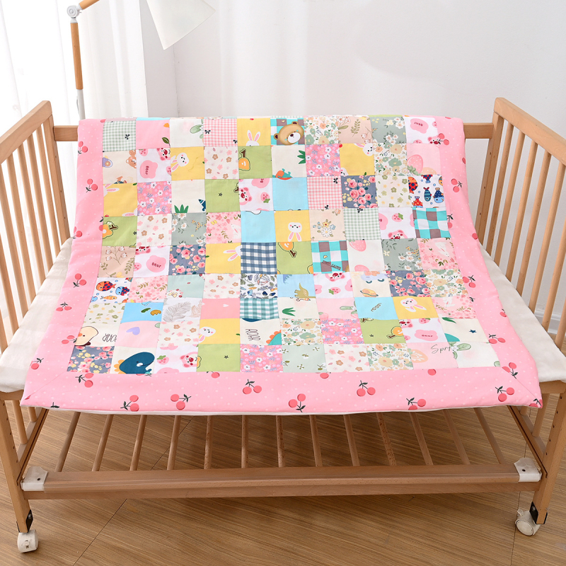 Μωρό πάπλωμα από βαμβάκι, patchwork, χειροποίητο, 100% βαμβάκι, βάρος 0.55–1.0 kg, για μωρά έως 1 έτος