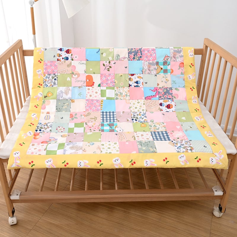 Μωρό πάπλωμα από βαμβάκι, patchwork, χειροποίητο, 100% βαμβάκι, βάρος 0.55–1.0 kg, για μωρά έως 1 έτος