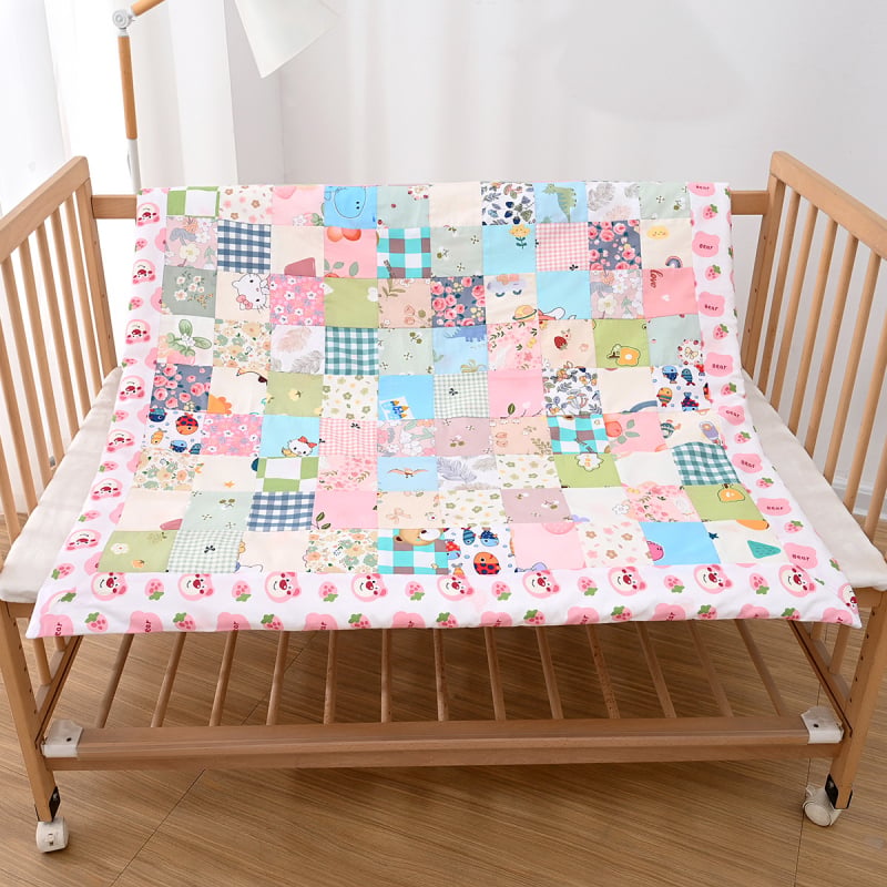 Μωρό πάπλωμα από βαμβάκι, patchwork, χειροποίητο, 100% βαμβάκι, βάρος 0.55–1.0 kg, για μωρά έως 1 έτος