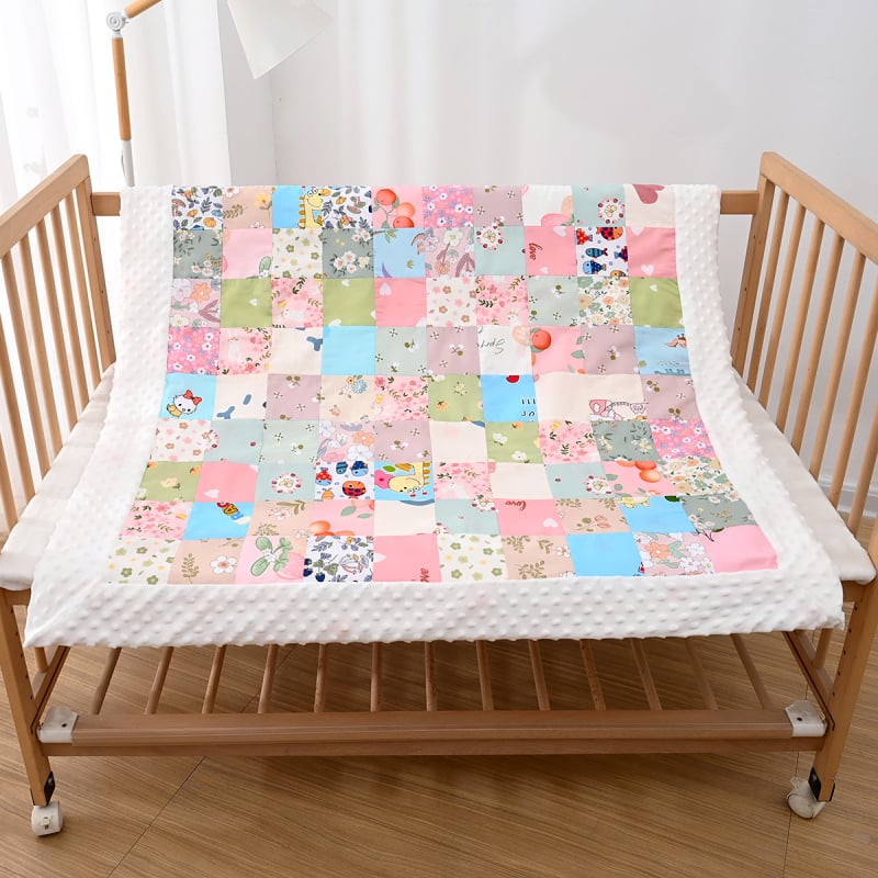 Μωρό πάπλωμα από βαμβάκι, patchwork, χειροποίητο, 100% βαμβάκι, βάρος 0.55–1.0 kg, για μωρά έως 1 έτος