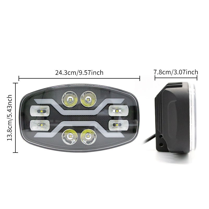 Kamion LED világítás, 8-LED típusú A, 32W/58W, 10–60V DC, 5050+2835 LED-ek, élettartam 50 000 h