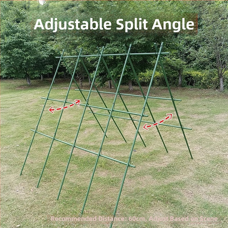 Решетка за фасул за балкон и двор, рамка за катерещи зеленчуци, пластмасово покрита стоманена тръба за открито