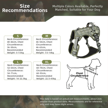 Weixun nylon гръден презрамник за кучета - тактически, издръжлив на износване, против ухапване, с каишка
