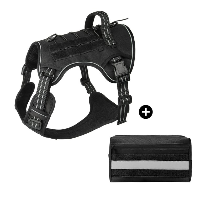 Weixun nylon гръден презрамник за кучета - тактически, издръжлив на износване, против ухапване, с каишка