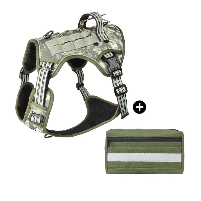 Weixun nylon гръден презрамник за кучета - тактически, издръжлив на износване, против ухапване, с каишка