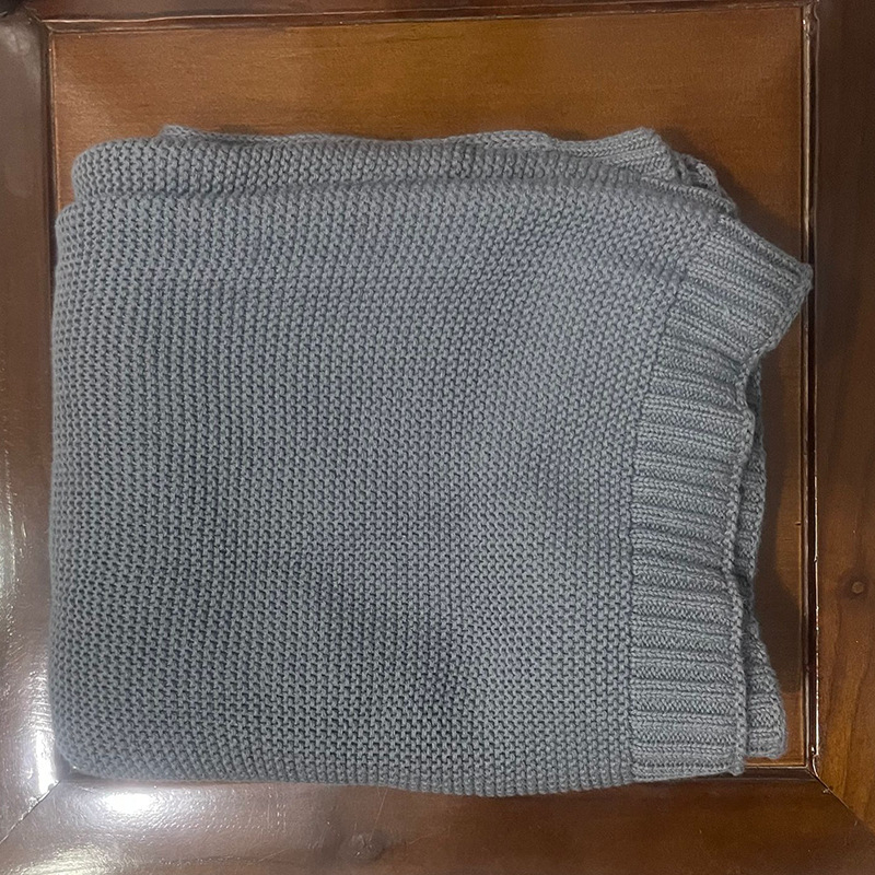 Βρεφικό κάλυμμα καροτσιού με κέντημα από 100% βαμβάκι, πλεκτό κουβέρτα για υπνάκο και καναπέ, 300–500 g, για όλες τις εποχές, για βρέφη 1–3 ετών