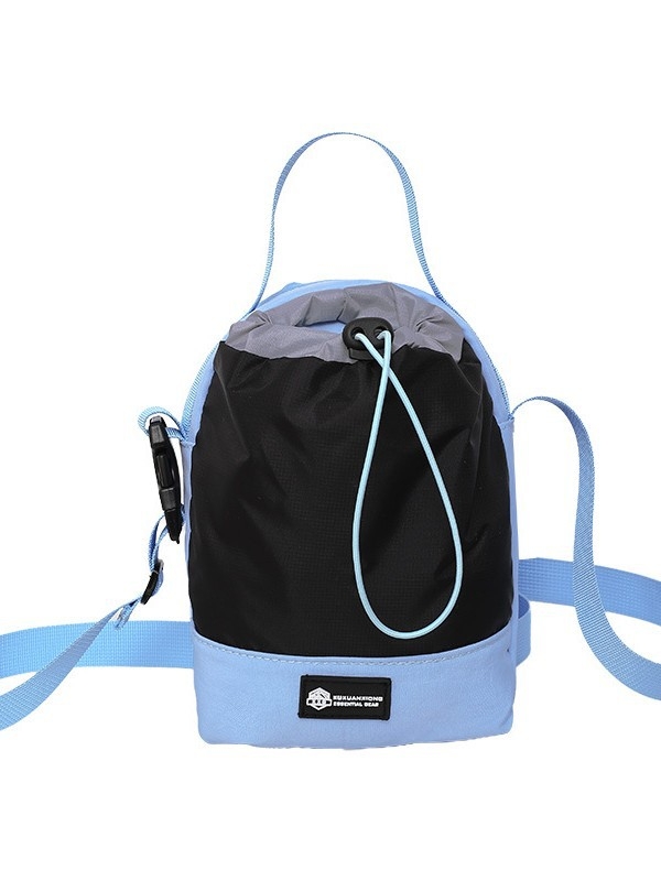 Torba preko ramena za outdoor – stil kanta, najlon, cilindrični oblik, zatvaranje špagom, podstava poliester