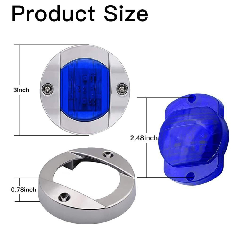 6-LED kružno bočno svjetlo za kamion, 12-24V, 5W, 0.2A, za kamione, prikolice i brodove