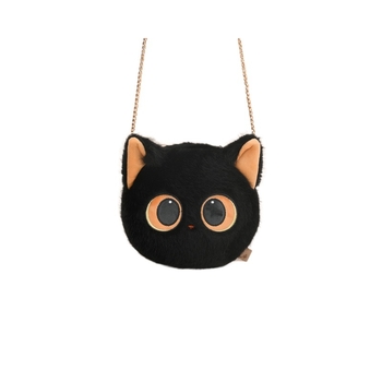 Плюшено коте с големи очи – портмоне през рамо и чантичка за носене, сладък подарък кукла-играчка