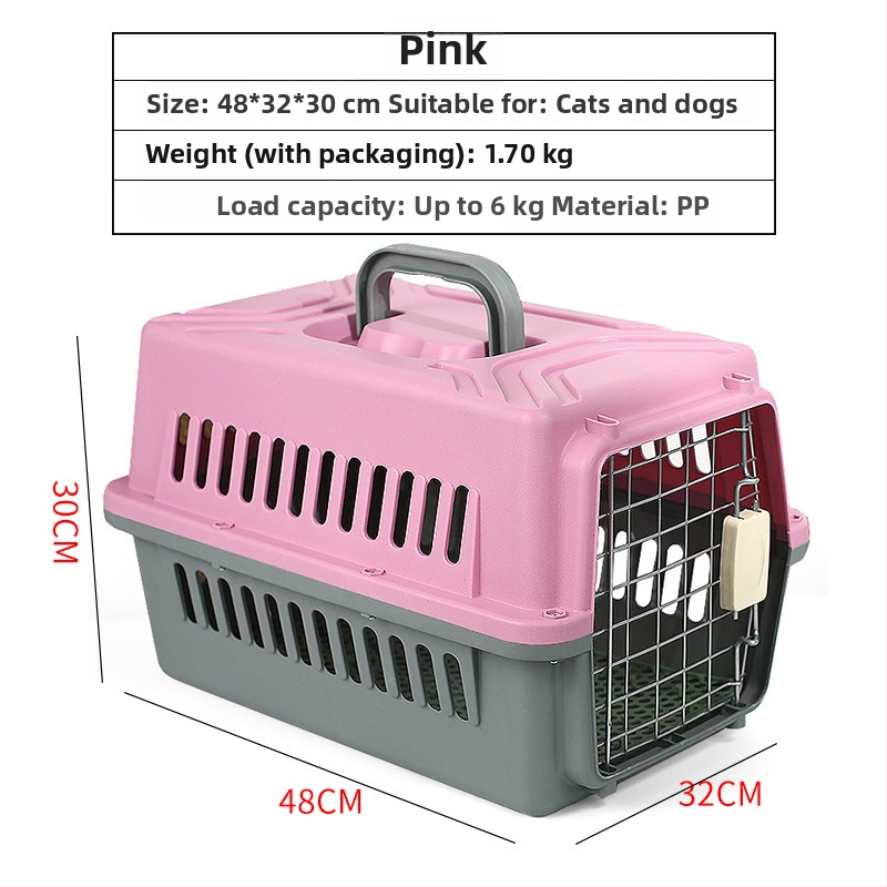 Cutie transport animale PP pentru pisici, câini și iepuri — transport portabil pentru animale, capacitate 1, greutate acceptată 5–7 kg, duritate medie