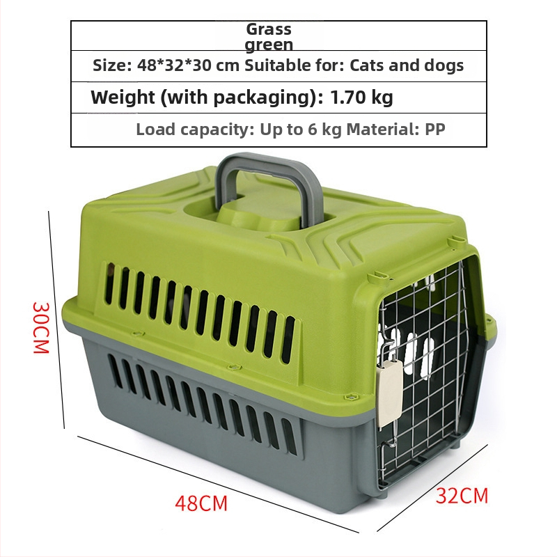 Cutie transport animale PP pentru pisici, câini și iepuri — transport portabil pentru animale, capacitate 1, greutate acceptată 5–7 kg, duritate medie