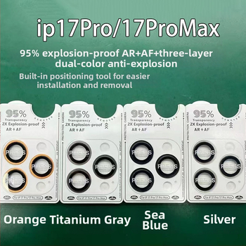 Zaštitno staklo kamere za iPhone 17 Pro Max i iPhone 17 Air, kaljeno staklo, dvobojni premaz, otporno na udarce, prašinu i otiske prstiju.