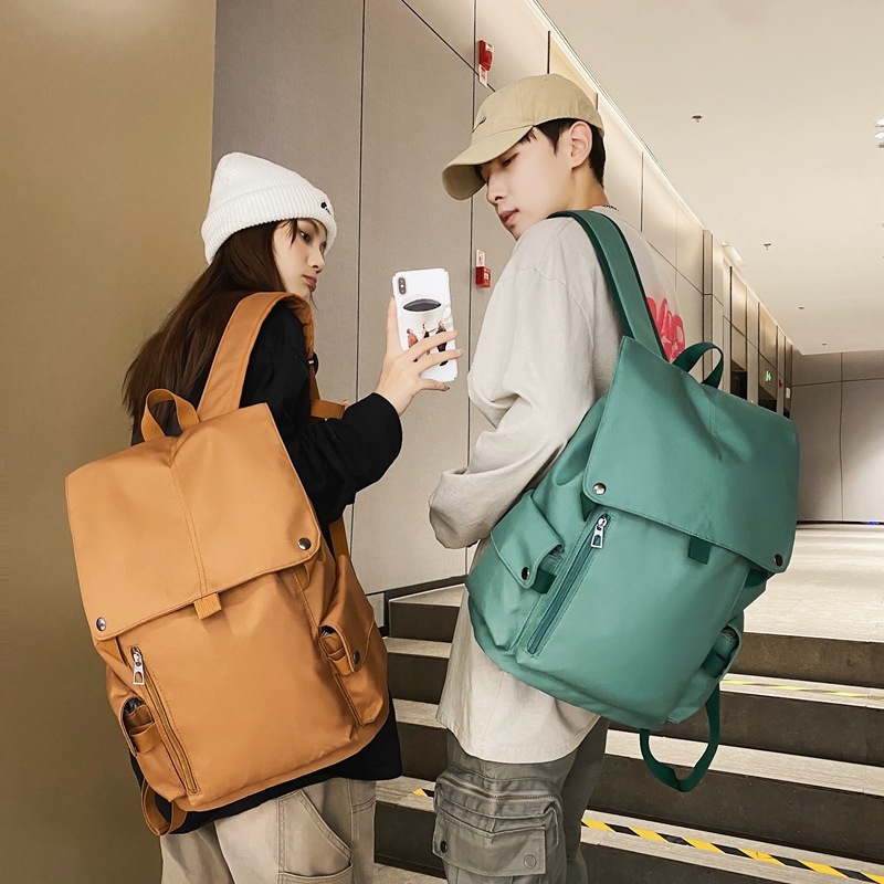 Unisex ranac za laptop od najlona s preklopnim poklopom, gradski minimalistički stil, vodootporan, kompatibilan s 15-inčnim laptopom