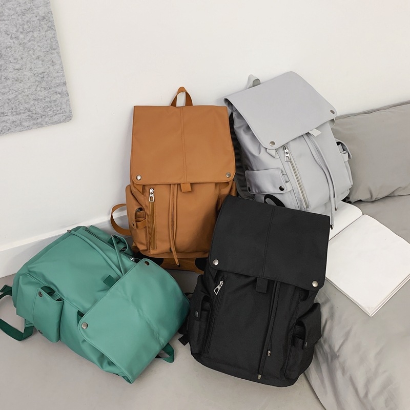 Unisex ranac za laptop od najlona s preklopnim poklopom, gradski minimalistički stil, vodootporan, kompatibilan s 15-inčnim laptopom