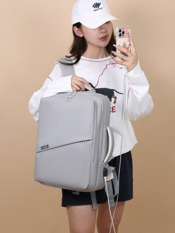 Унисекс раница за лаптоп за бизнес пътувания, съвместима с 16-инчов лаптоп, капацитет 36–55 л, разделение за сухи и мокри вещи, Oxford плат, извити презрамки