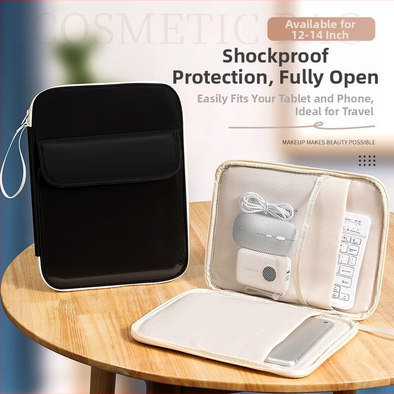 Tabletta táska vízálló, kopásálló és földrengésálló belsővel; poliészter külső anyag és poliészter bélés