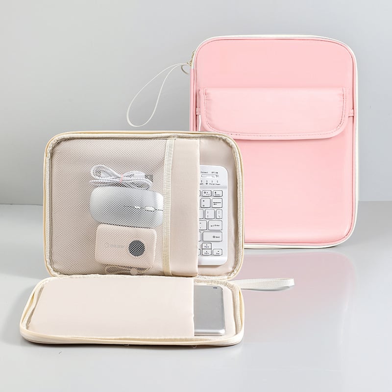 Tabletta táska vízálló, kopásálló és földrengésálló belsővel; poliészter külső anyag és poliészter bélés