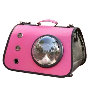 Sac de transport pentru animale de companie pentru pisici și câini, material in, capacitate mare, model monocrom, curea crossbody