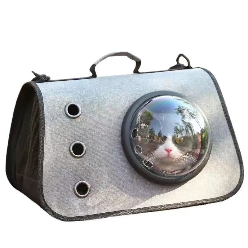 Sac de transport pentru animale de companie pentru pisici și câini, material in, capacitate mare, model monocrom, curea crossbody