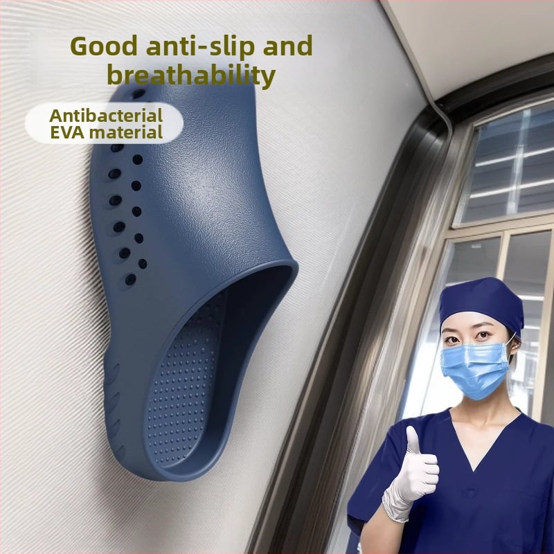 Хирургически пантофи за операционна зала, EVA горна част и подметка, нехлъзгащи се медицински обувки, затворени пръсти, закопчаване тип Kick