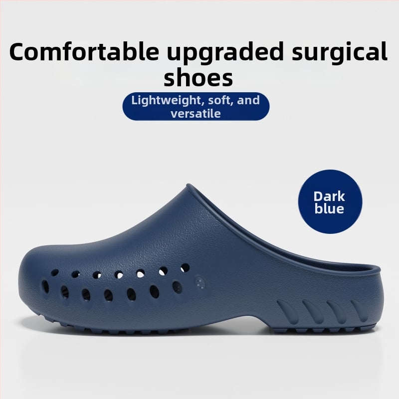 Хирургически пантофи за операционна зала, EVA горна част и подметка, нехлъзгащи се медицински обувки, затворени пръсти, закопчаване тип Kick