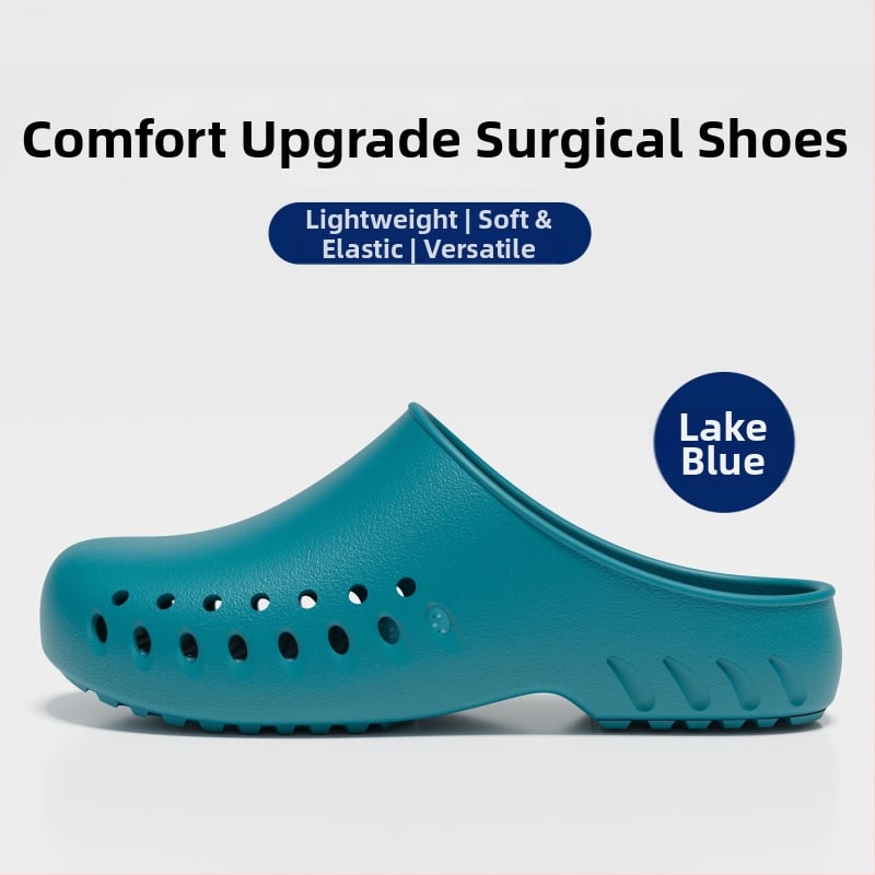 Хирургически пантофи за операционна зала, EVA горна част и подметка, нехлъзгащи се медицински обувки, затворени пръсти, закопчаване тип Kick