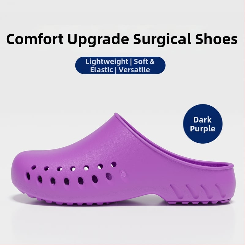 Хирургически пантофи за операционна зала, EVA горна част и подметка, нехлъзгащи се медицински обувки, затворени пръсти, закопчаване тип Kick